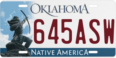 OK license plate 645ASW