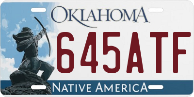 OK license plate 645ATF