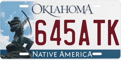 OK license plate 645ATK