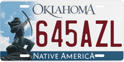 OK license plate 645AZL