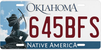 OK license plate 645BFS