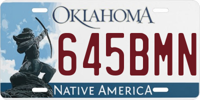 OK license plate 645BMN