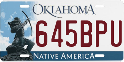OK license plate 645BPU