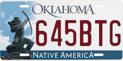 OK license plate 645BTG