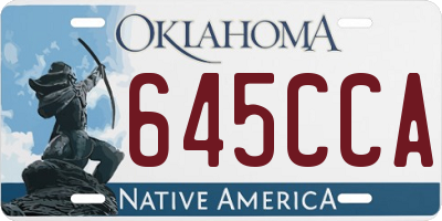 OK license plate 645CCA