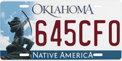 OK license plate 645CFO