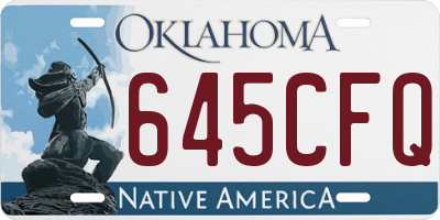 OK license plate 645CFQ