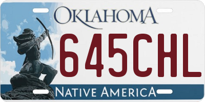 OK license plate 645CHL