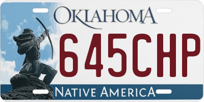 OK license plate 645CHP