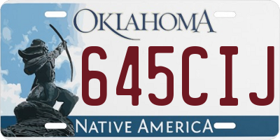 OK license plate 645CIJ