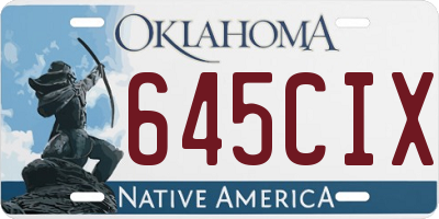 OK license plate 645CIX