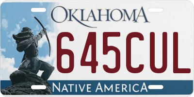 OK license plate 645CUL
