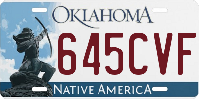 OK license plate 645CVF