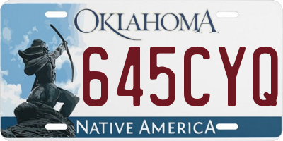 OK license plate 645CYQ