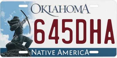 OK license plate 645DHA