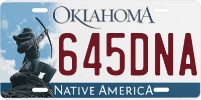 OK license plate 645DNA