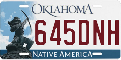 OK license plate 645DNH
