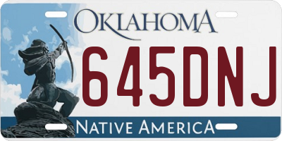 OK license plate 645DNJ