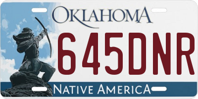 OK license plate 645DNR