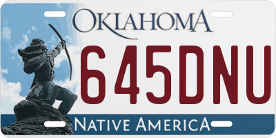 OK license plate 645DNU