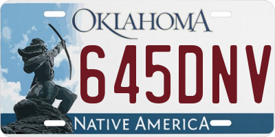 OK license plate 645DNV