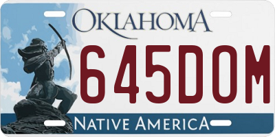 OK license plate 645DOM