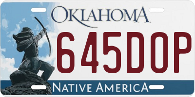 OK license plate 645DOP