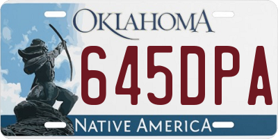 OK license plate 645DPA