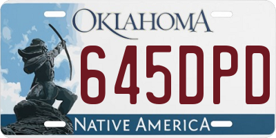 OK license plate 645DPD