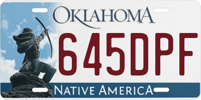 OK license plate 645DPF