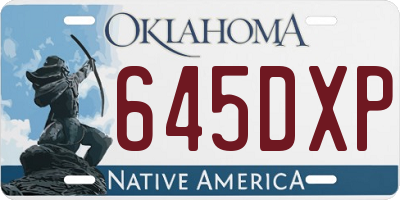 OK license plate 645DXP
