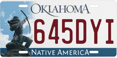 OK license plate 645DYI