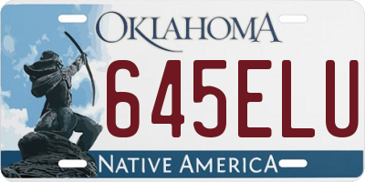 OK license plate 645ELU
