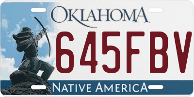 OK license plate 645FBV