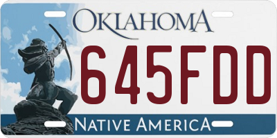 OK license plate 645FDD