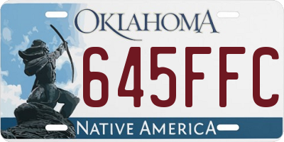 OK license plate 645FFC