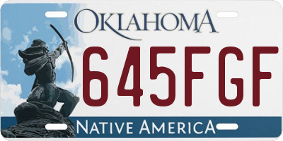 OK license plate 645FGF