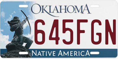 OK license plate 645FGN