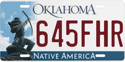 OK license plate 645FHR