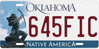 OK license plate 645FIC