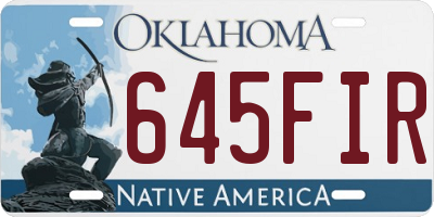 OK license plate 645FIR