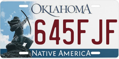 OK license plate 645FJF