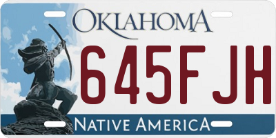 OK license plate 645FJH
