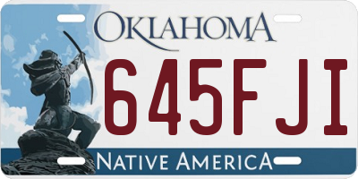 OK license plate 645FJI