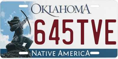 OK license plate 645TVE