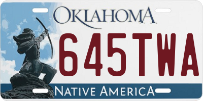 OK license plate 645TWA