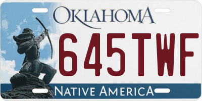 OK license plate 645TWF