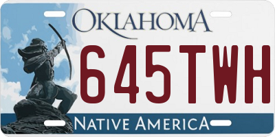 OK license plate 645TWH