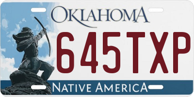 OK license plate 645TXP