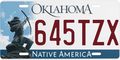 OK license plate 645TZX